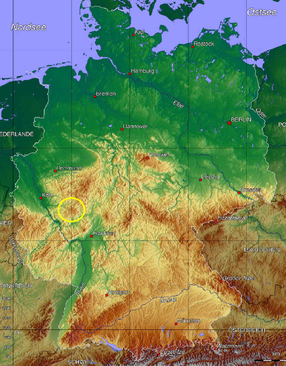 Deutschland topographisch